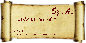 Szalóki Anikó névjegykártya